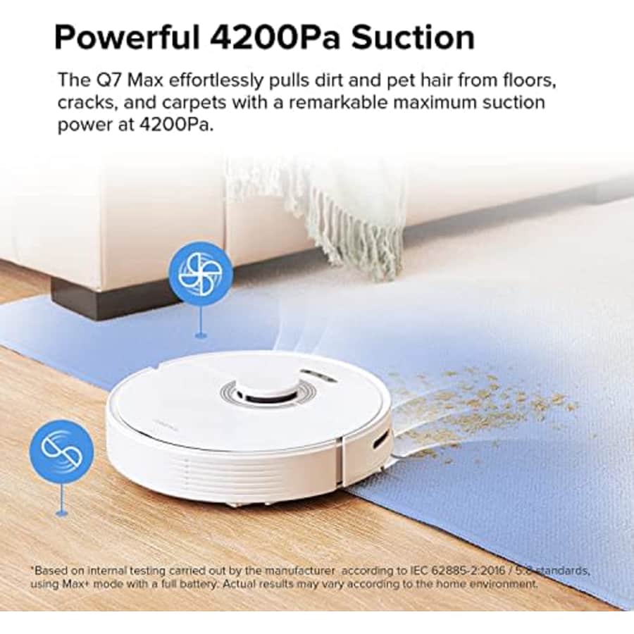 Roborock Q7 Max Robot Vacuum and Mop Cleaner, 4200Pa Strong Suction, Lidar Navigation, Multi-Level for $300
