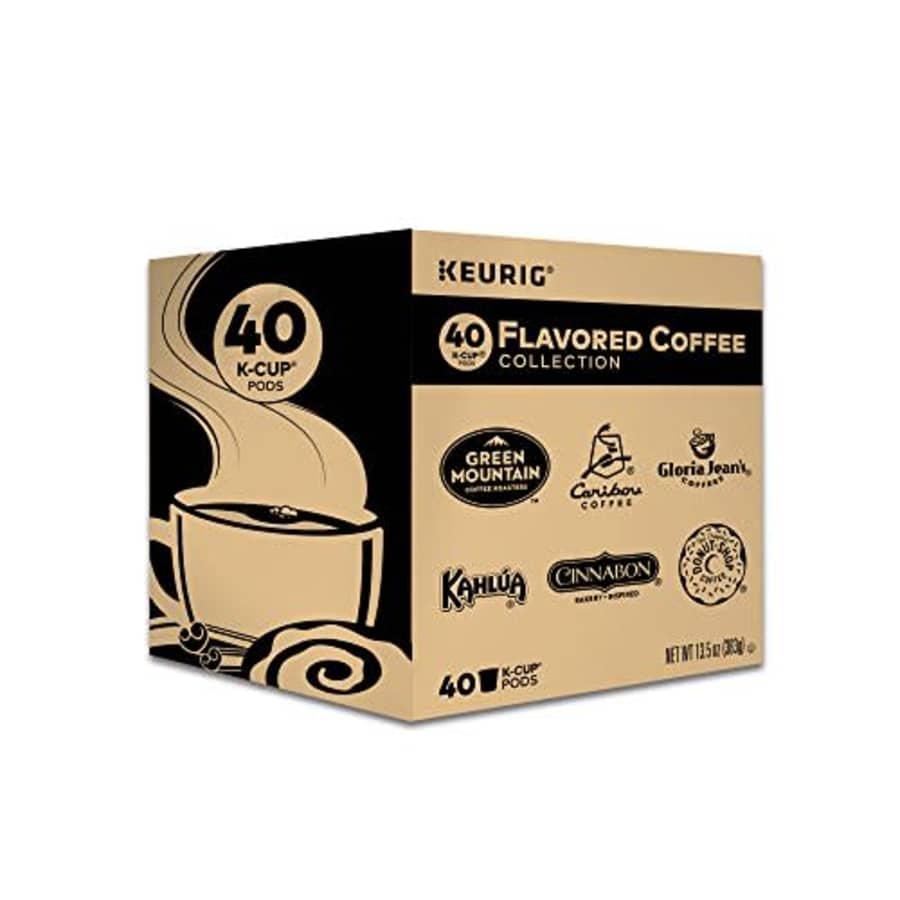 Keurig Flavored Coffee Collection Variety Pack, Single-Serve Coffee K-Cup Pods Sampler, 40 Count for $29 Keurig Flavored Coffee Collection Variety Pack, Single-Serve Coffee K-Cup Pods Sampler, 40 Count for $29