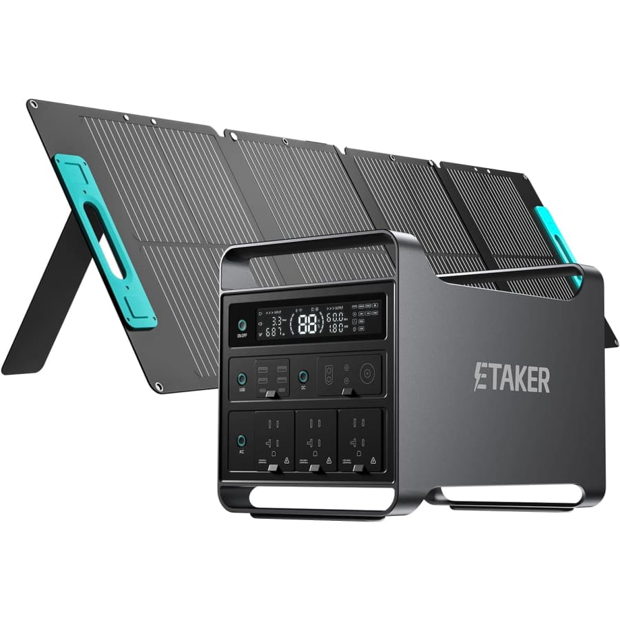 ETaker Portable Power Station with Foldable 200W Solar Panel for $1,189 ETaker Portable Power Station with Foldable 200W Solar Panel for $1,189
