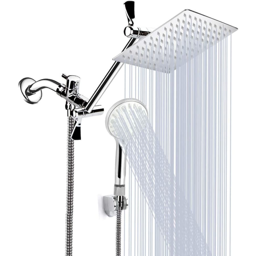 Tudoccy 8" High Pressure Rainfall Shower Head & Handheld Shower Combo for $35