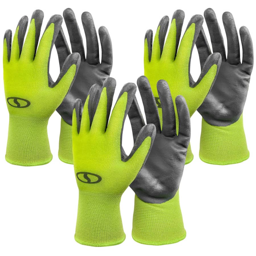 Sun Joe Reusable Nitrile-Palm Gardening Gloves 3-Pack for $8