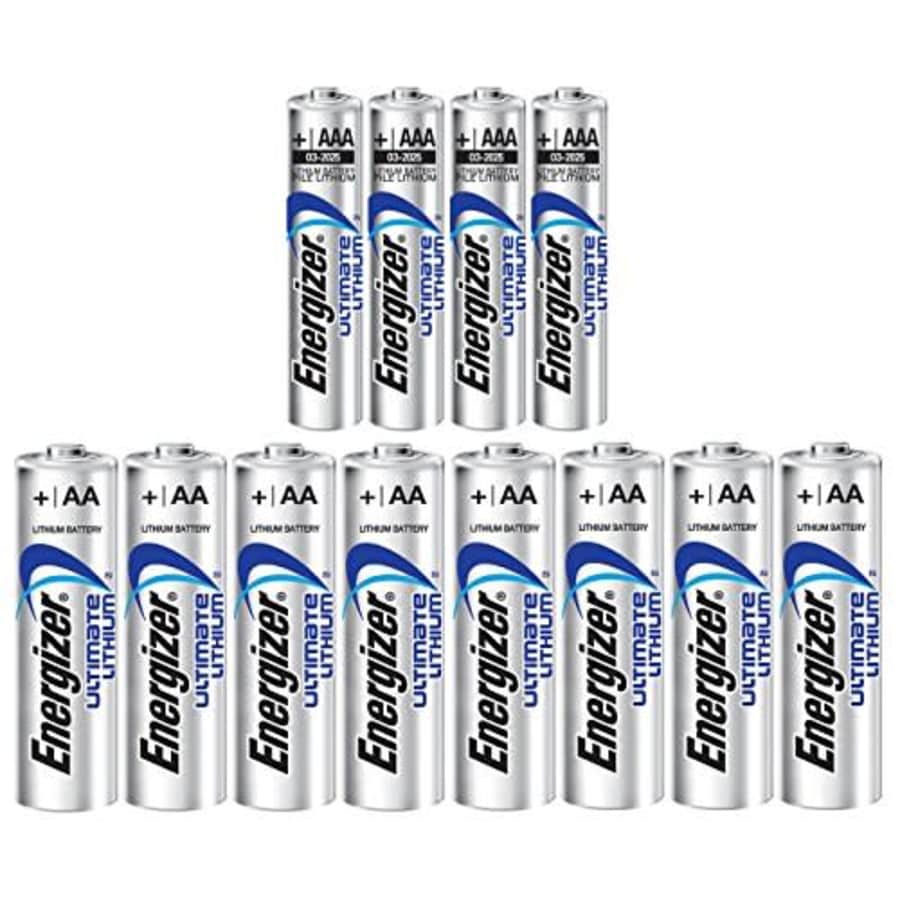 Energizer 8 AA + 4 AAA (12 Pack) Ultimate Lithium Long Lasting Leakproof Batteries for $39