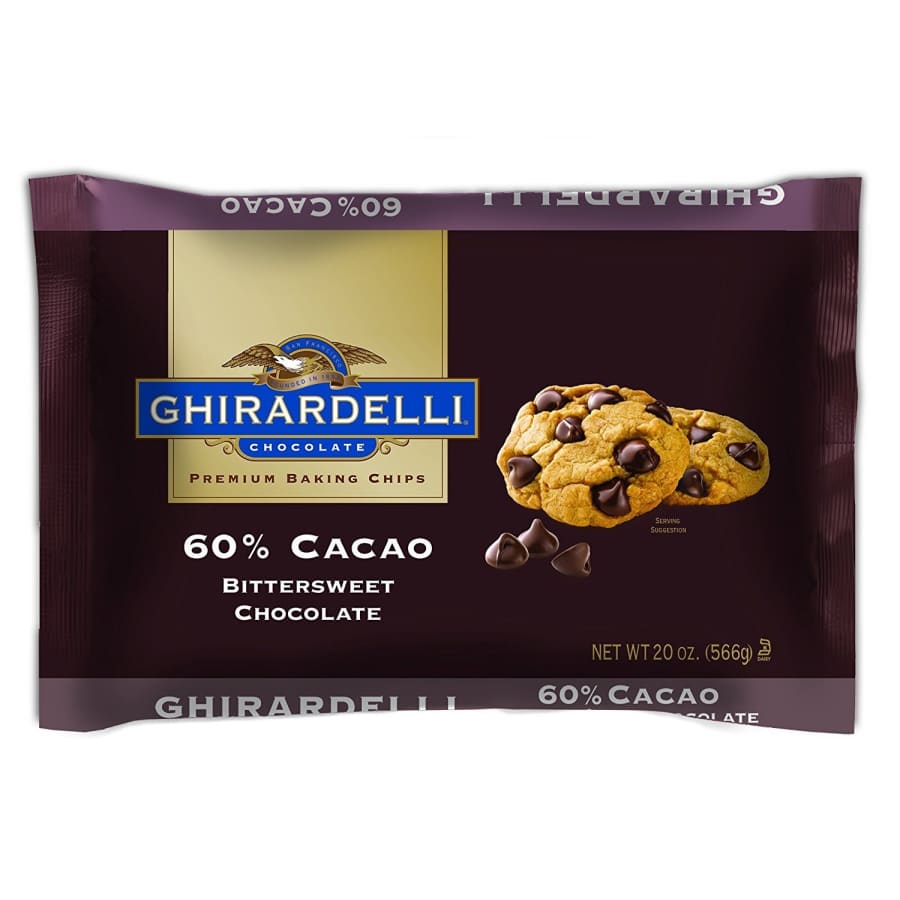 Ghirardelli 20-oz. 60% Cacao Bittersweet Chocolate Baking Chips for $17 Ghirardelli 20-oz. 60% Cacao Bittersweet Chocolate Baking Chips for $17