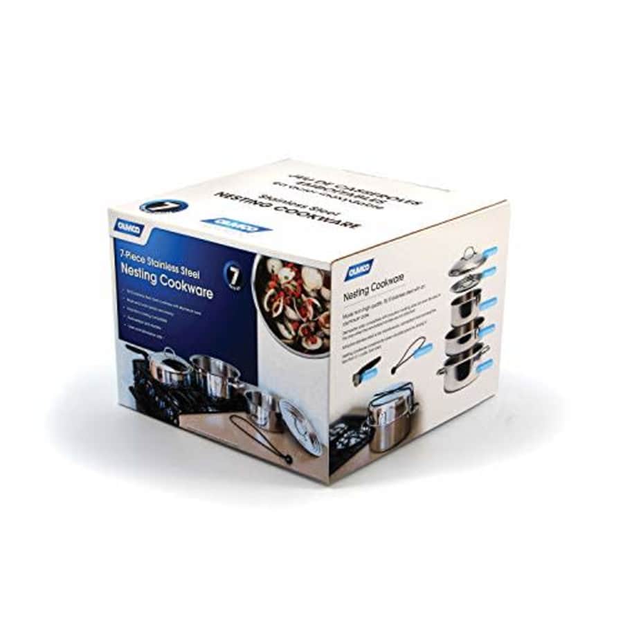 Camco Premium Ceramic Nesting Cookware Set- Non Stick Pans and Pots with Removable Handles, Space for $141