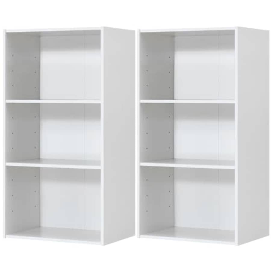 Giantex 2 Pieces 3 Shelf Bookcase Book Shelves Open Storage Cabinet Multi-Functional Home Office for $75