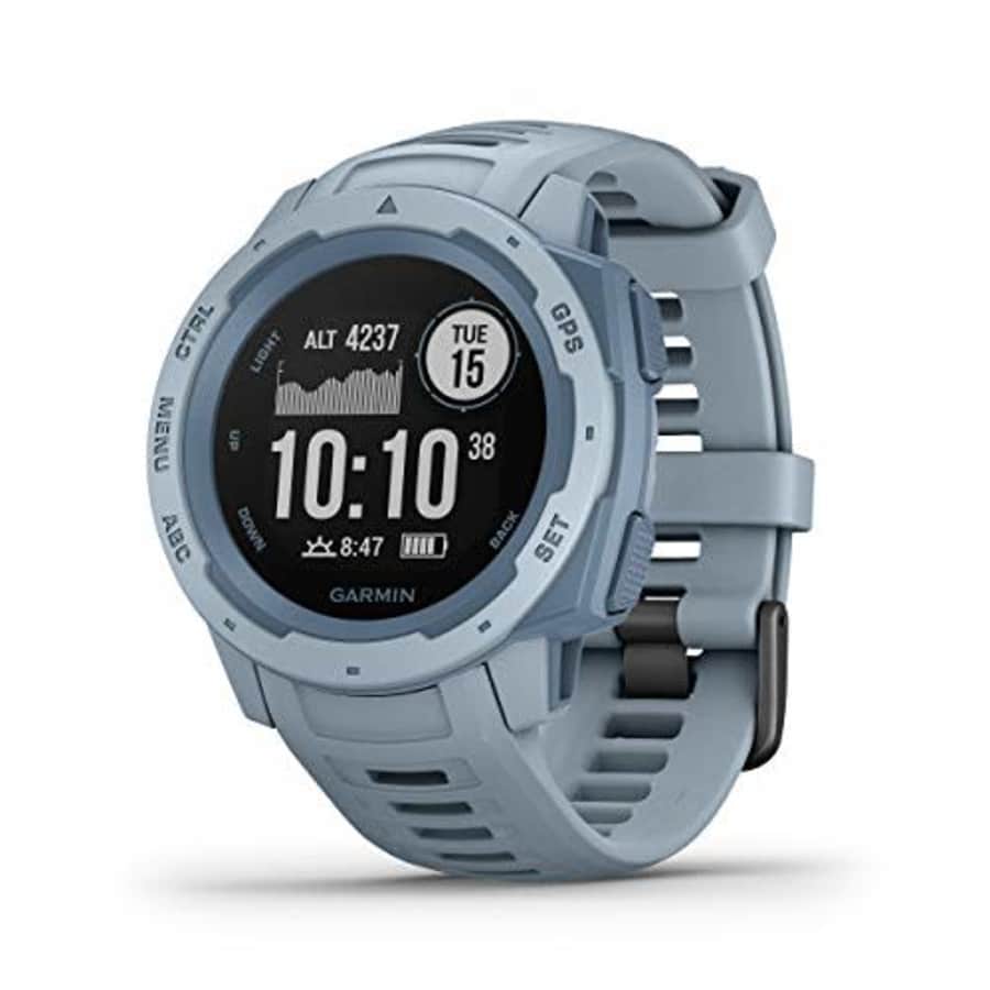 Garmin Instinct, Rugged Outdoor Watch with GPS, Features GLONASS and Galileo, Heart Rate Monitoring for $200