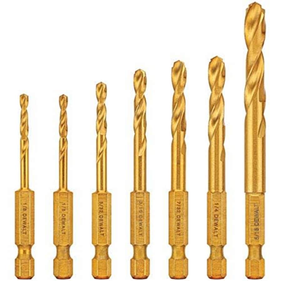 DEWALT Drill Bit Set, Impact Ready, Titanium, 7-Piece (DD5157) for $32