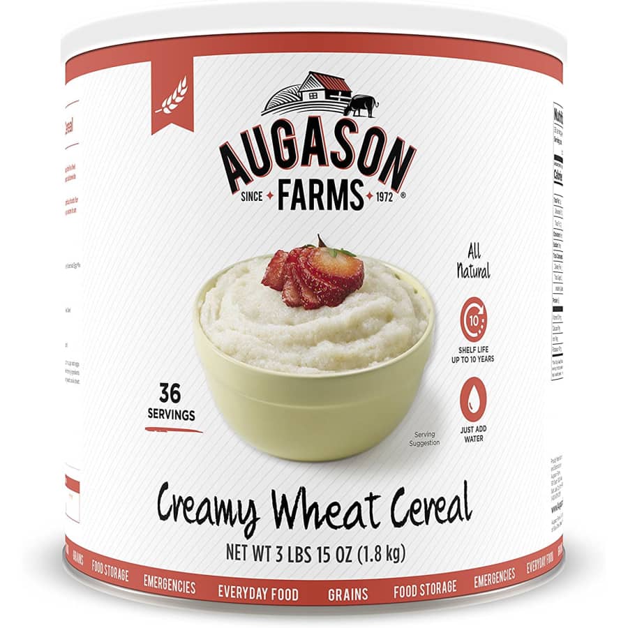 Augason 4-lb. Creamy Wheat Cereal for $8 Augason 4-lb. Creamy Wheat Cereal for $8