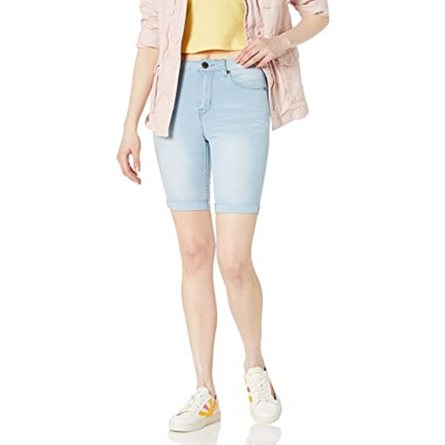 V.I.P. JEANS Women's Super Cute Jeans Shorts Acid Washed, Faded Bermuda, 11 for $31