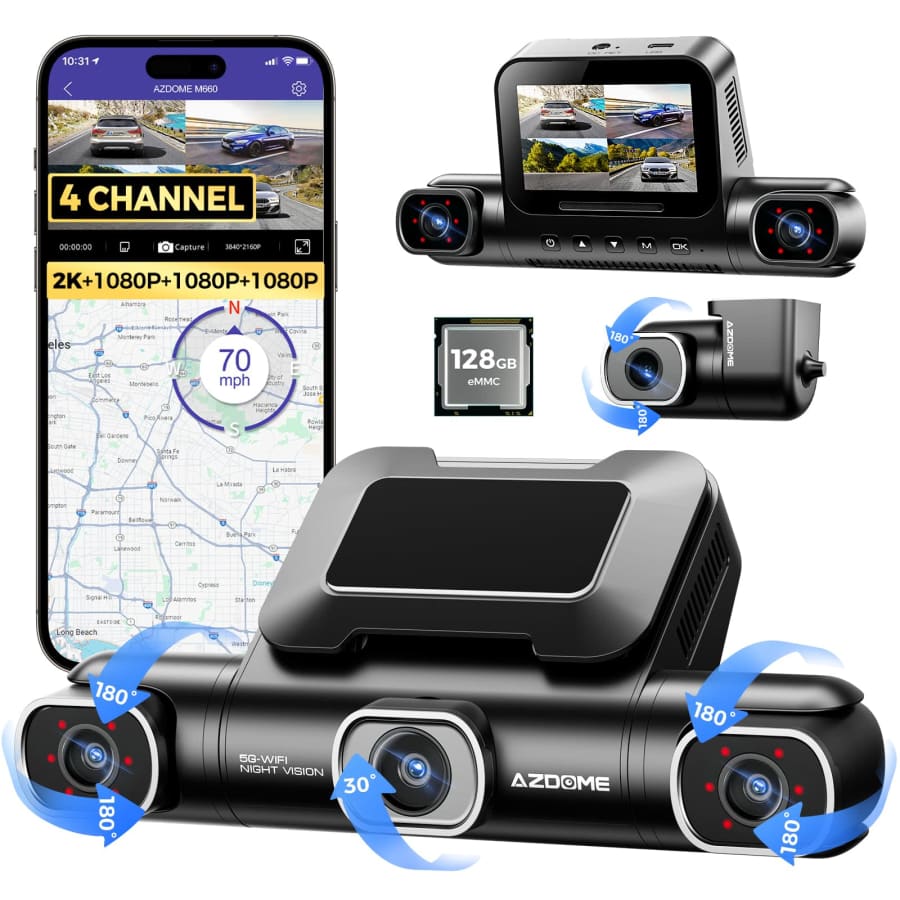 Azdome 4-Channel Dash Cam: $94 w/ Prime Azdome 4-Channel Dash Cam: $94 w/ Prime