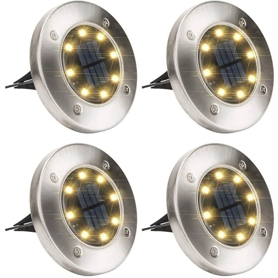 Monoprice Solar Ground Lights 4-Pack for $15