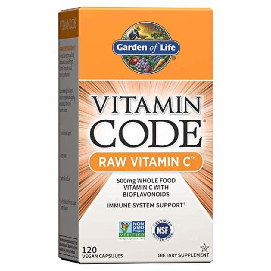 Garden of Life Vitamin C - Vitamin Code Raw Vitamin C - 120 Vegan Capsules, 500mg Whole Food for $18 Garden of Life Vitamin C - Vitamin Code Raw Vitamin C - 120 Vegan Capsules, 500mg Whole Food for $18