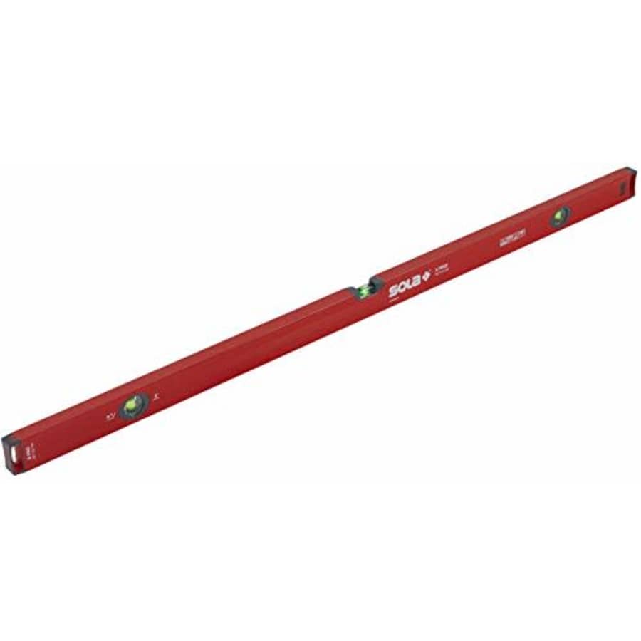 SOLA LSX48 X PRO Aluminum Box Profile Spirit Level with 3 60% Magnified Vials, 48-Inch, Red for $68