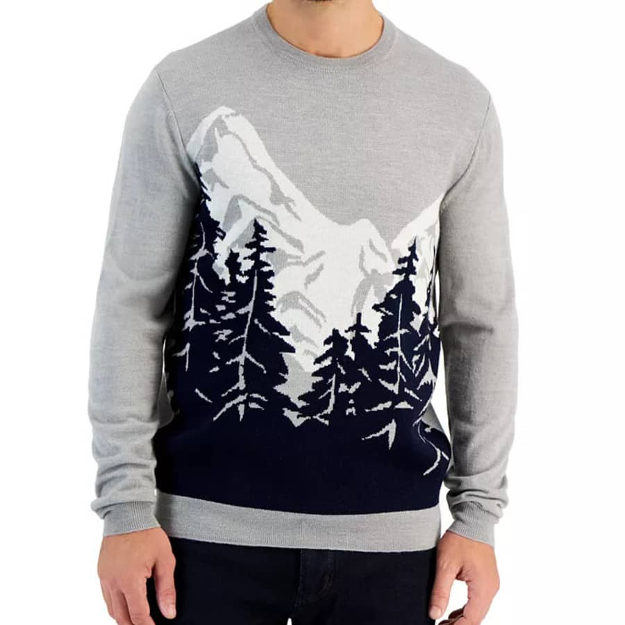 Club Room Men's Merino Knit Crewneck Sweater for $19 Club Room Men's Merino Knit Crewneck Sweater for $19
