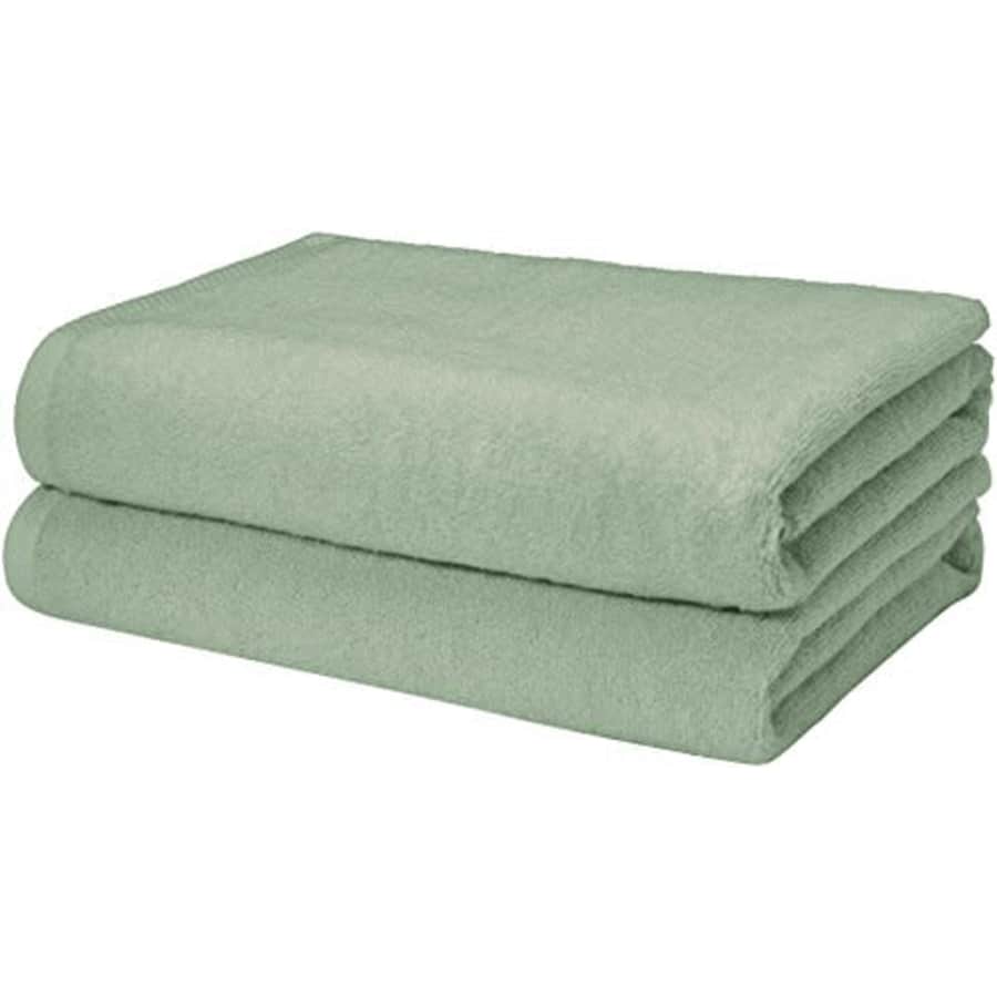 Amazon Basics 100% Cotton Quick-Dry Lightweight Bath Towel, 2-Pack, Seafoam Green, 54" x 30" for $19 Amazon Basics 100% Cotton Quick-Dry Lightweight Bath Towel, 2-Pack, Seafoam Green, 54" x 30" for $19