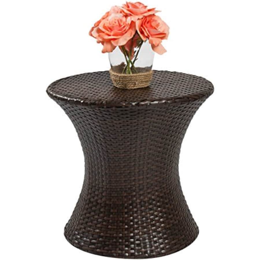 Best Choice Products Outdoor Patio Furniture Wicker Hourglass Accent Side Table for $140