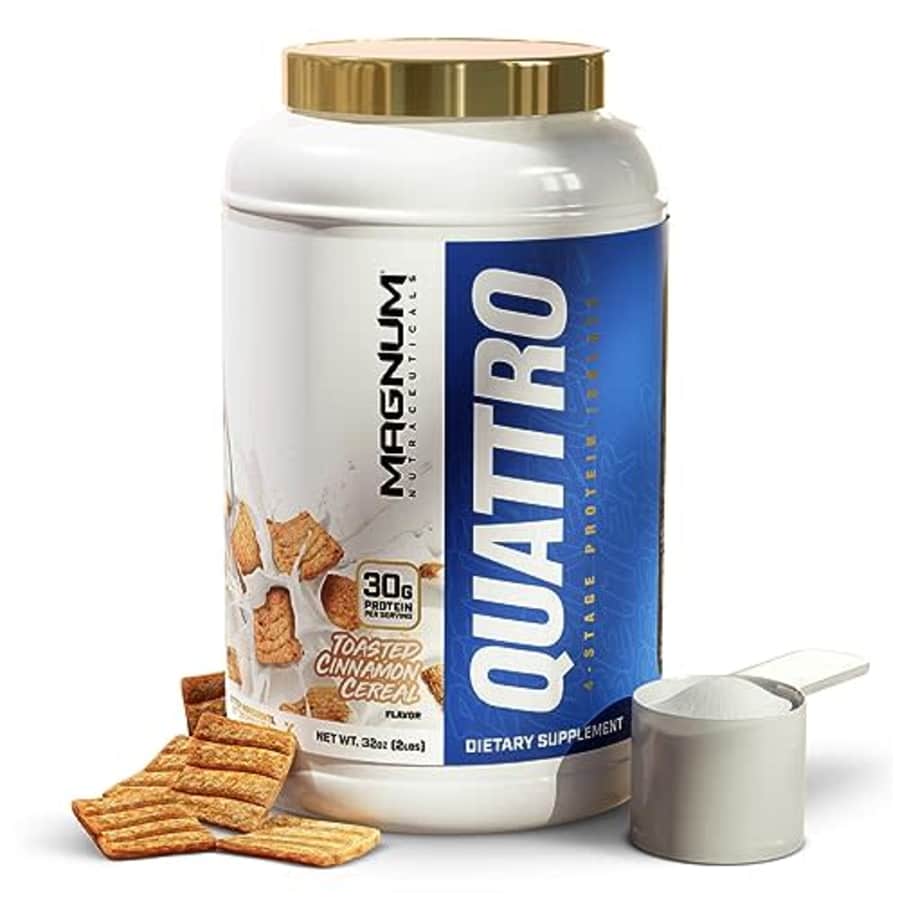 Magnum Nutraceuticals Quattro Protein Powder - 2lbs - Toasted Cinnamon Cereal - Protein Isolate - for $34