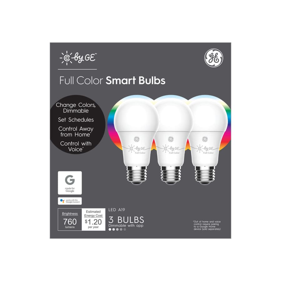 C by GE A19 Full Color LED Smart Bulbs 3-Pack for $40 for members C by GE A19 Full Color LED Smart Bulbs 3-Pack for $40 for members