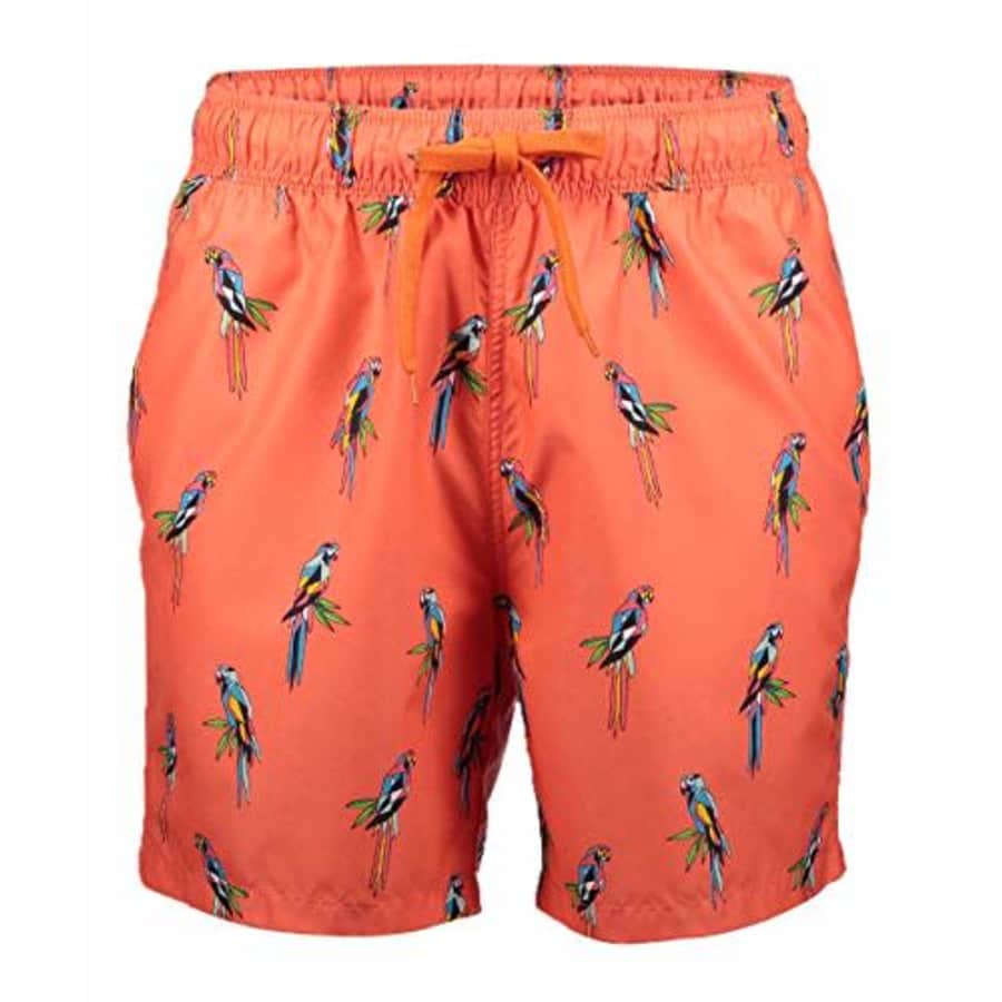 Kanu Surf Men's Riviera Swim Trunks, Parrots Coral, Small for $18