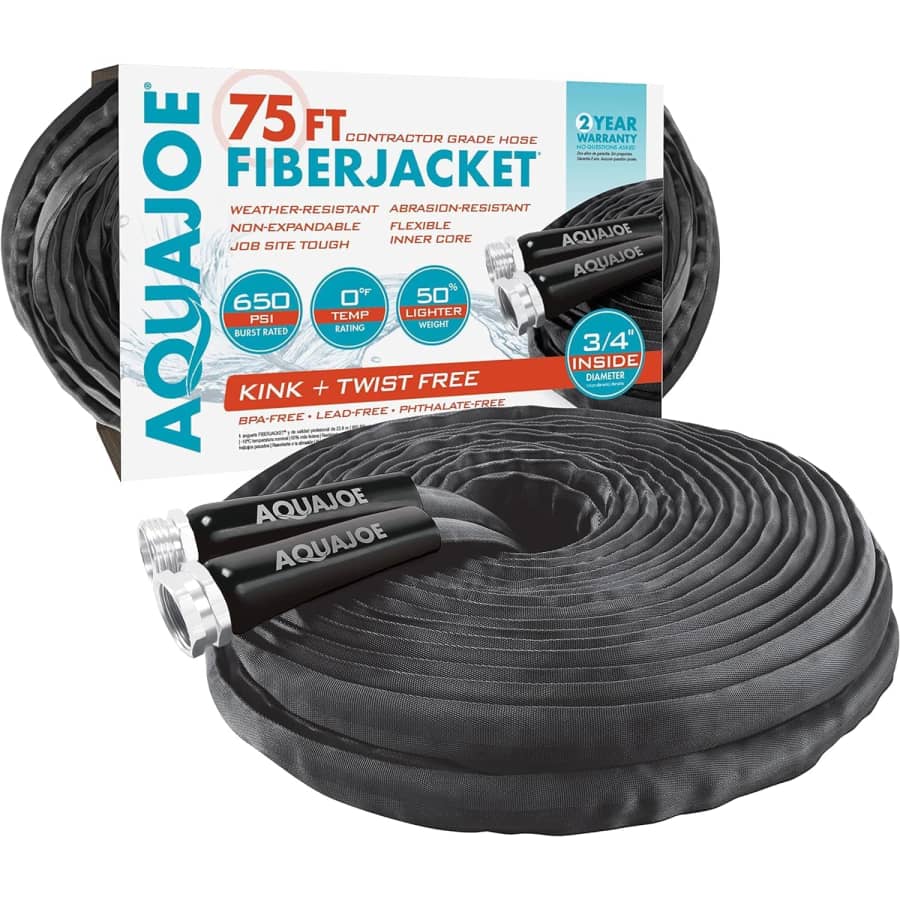 Aqua Joe 75-Foot 3/4" FiberJacket Garden Hose for $44 w/ Prime