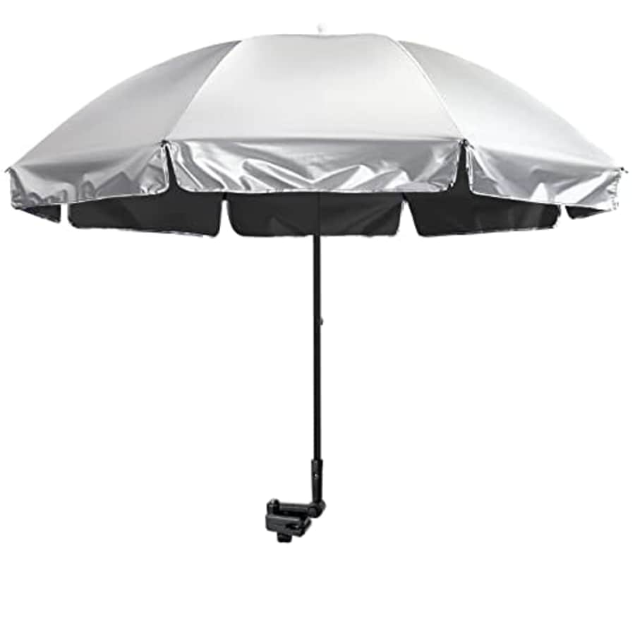 G4Free UPF 50+ Universal Clamp On Umbrella Adjustable Outdoor UV Protection Beach Chair Umbrella for $36