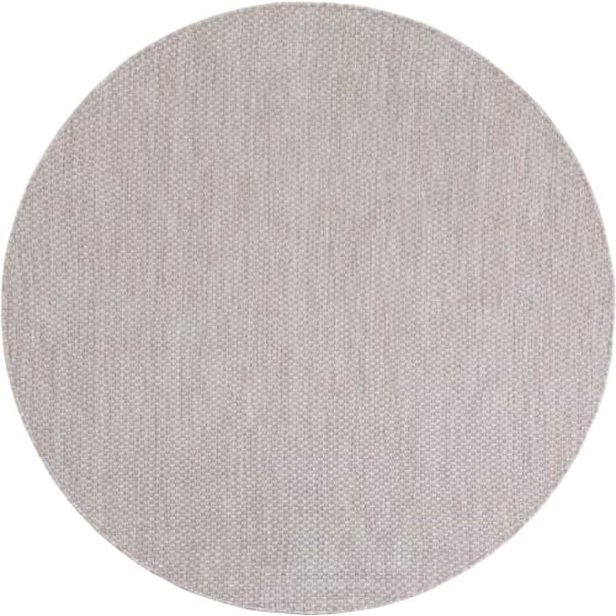 Unique Loom Outdoor Solid Collection Area Rug (6' 1" Round Beige/Ivory) for $55