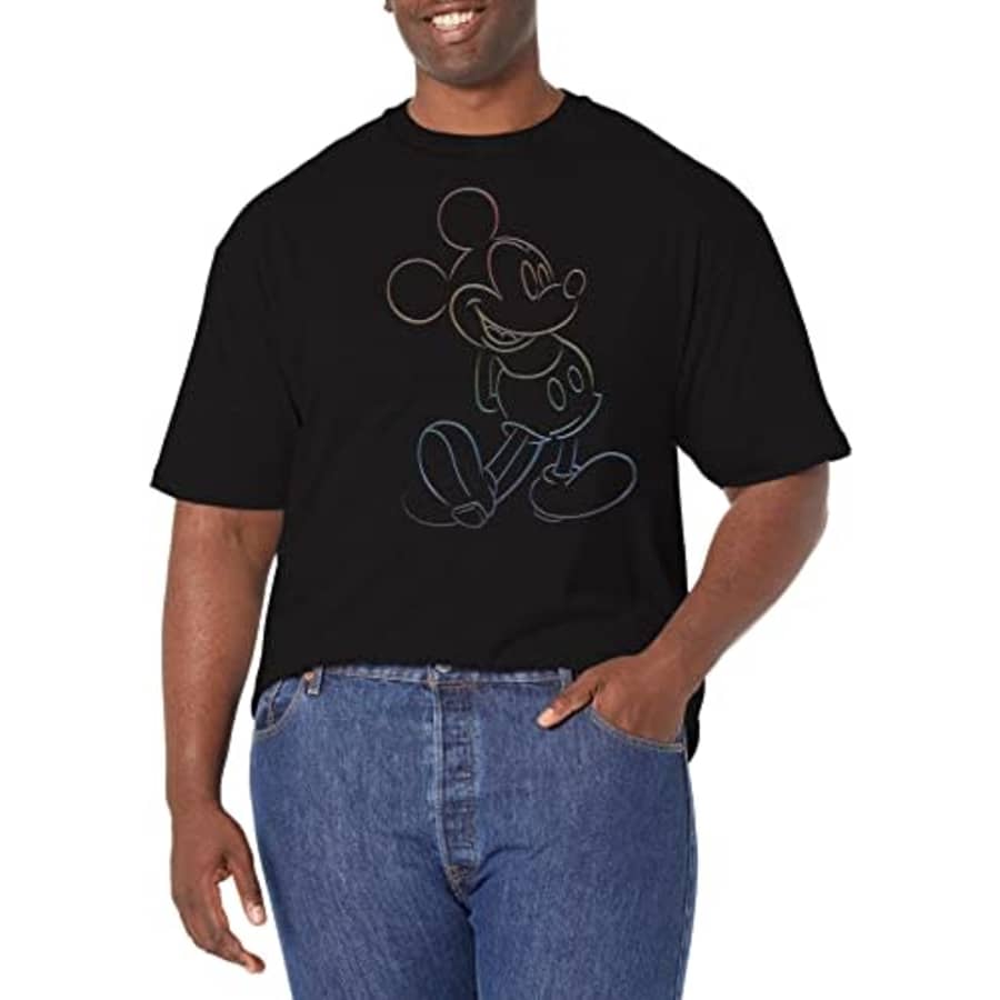 Disney Big & Disney Classic Mickey Big Pride Men's Tops Short Sleeve Tee Shirt, Black, XX-Large for $25