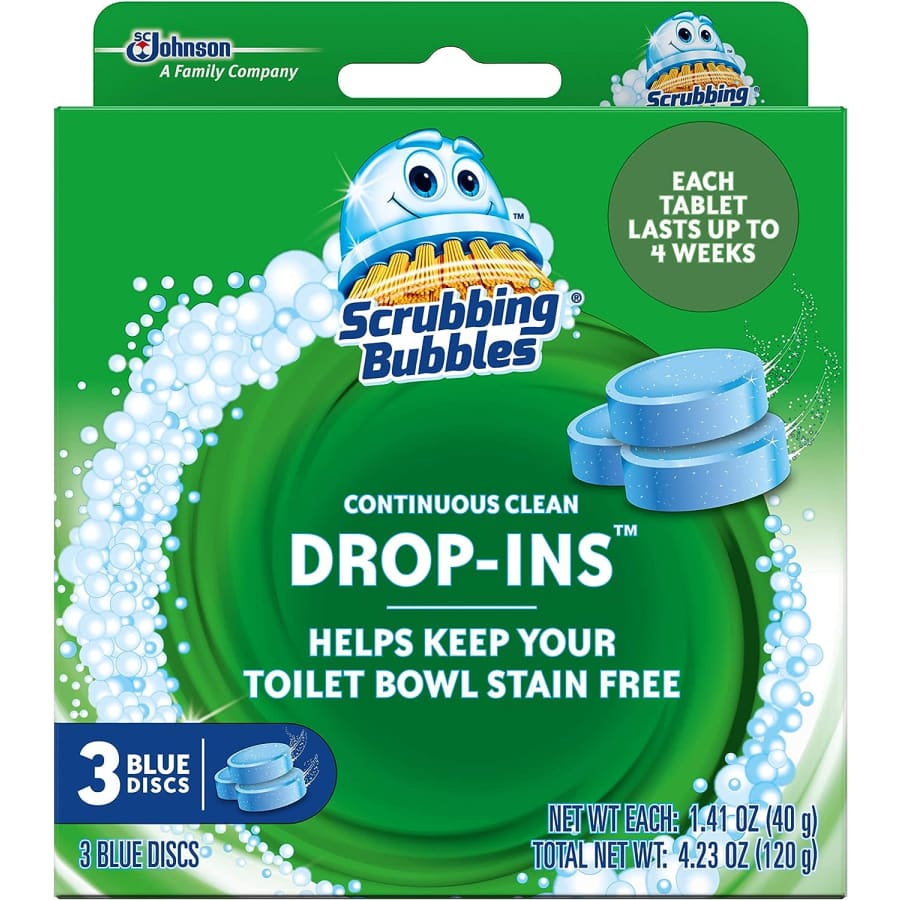 Scrubbing Bubbles Continuous Clean Drop-Ins Toilet Cleaner Tablet 3-count for $4 Scrubbing Bubbles Continuous Clean Drop-Ins Toilet Cleaner Tablet 3-count for $4