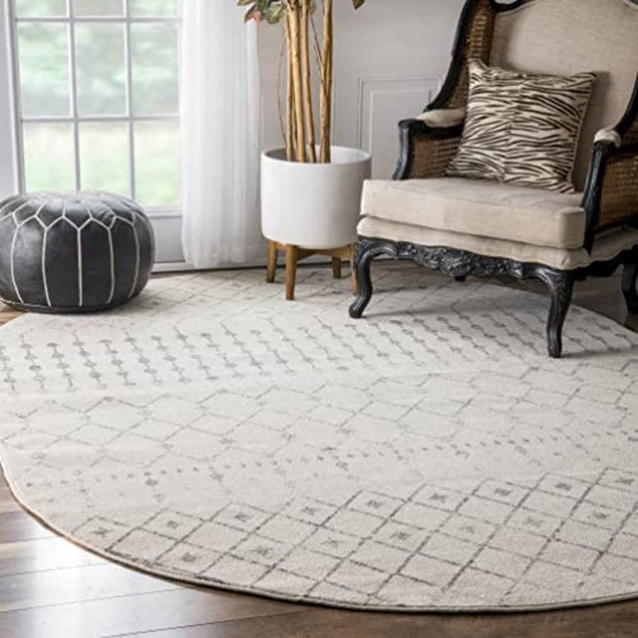 nuLOOM Moroccan Blythe Area Rug, 6' 7" x 9' Oval, Grey/Off-white for $143