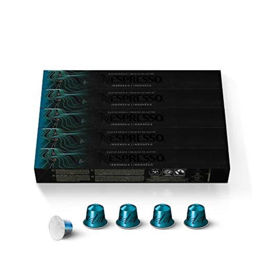 Nespresso Capsules OriginalLine, Indonesia Master Origin ,Dark Roast Coffee, 50 Count Coffee Pods, for $36 Nespresso Capsules OriginalLine, Indonesia Master Origin ,Dark Roast Coffee, 50 Count Coffee Pods, for $36