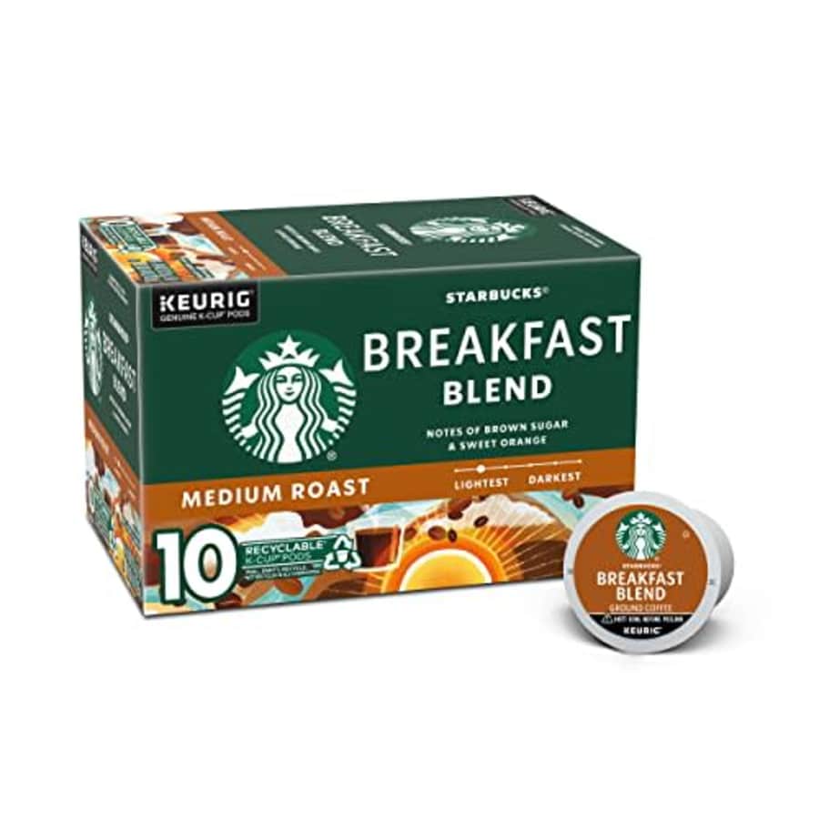 Starbucks Medium Roast K-Cup Coffee Pods Breakfast Blend for Keurig Brewers 1 box (10 pods) for $17 Starbucks Medium Roast K-Cup Coffee Pods Breakfast Blend for Keurig Brewers 1 box (10 pods) for $17