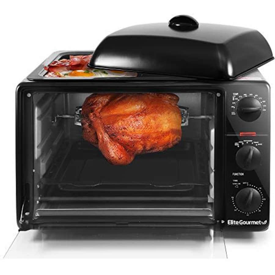 Elite Gourmet ERO-2008S Elite Cuisine 6-Slice Toaster Oven with Rotisserie and Grill/Griddle Top for $167
