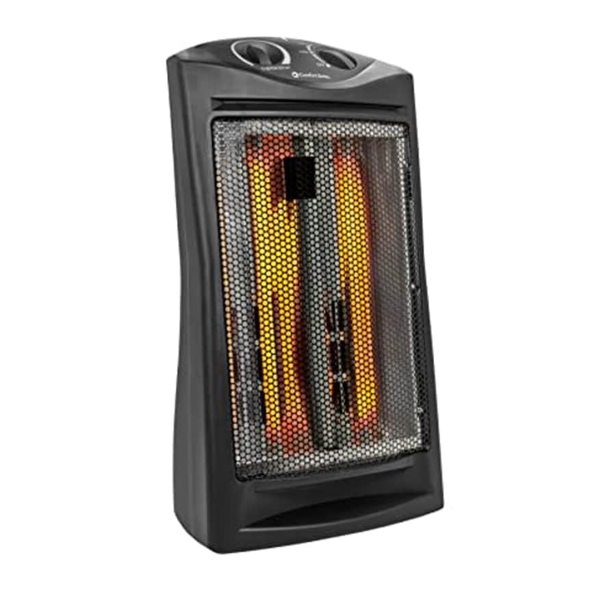Comfort Zone CZQTV007BK Fan-Assisted Tower Radiant Quartz Heater, Black, Deluxe Forced for $47