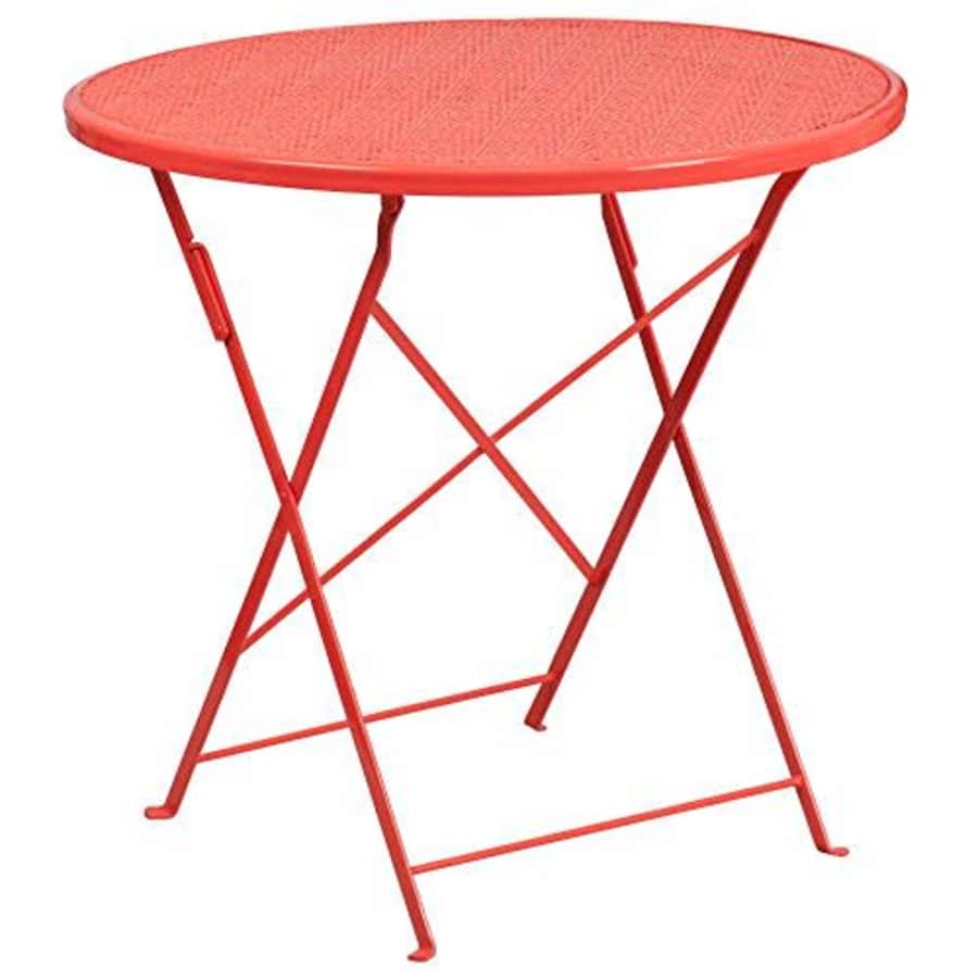 Flash Furniture Commercial Grade 30" Round Coral Indoor-Outdoor Steel Folding Patio Table for $99 Flash Furniture Commercial Grade 30" Round Coral Indoor-Outdoor Steel Folding Patio Table for $99