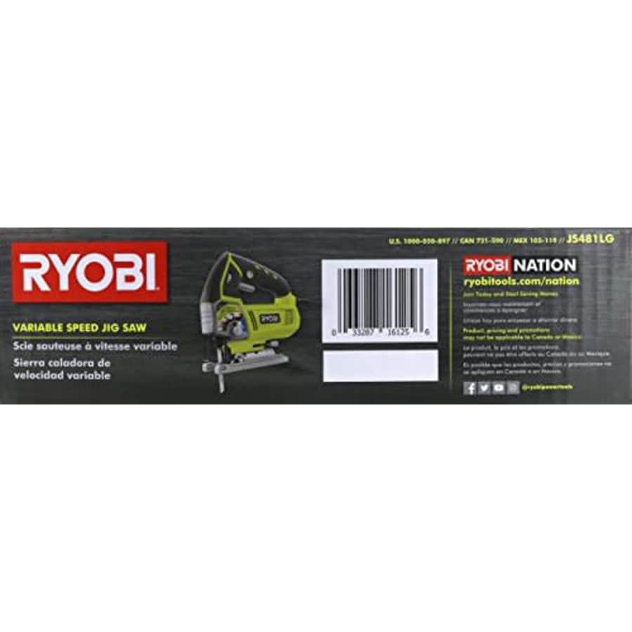 Ryobi JS481LG 4.8 Amp Corded Variable Speed T-Shank Orbital Jig Saw w/ Onboard LED Lighting System for $40
