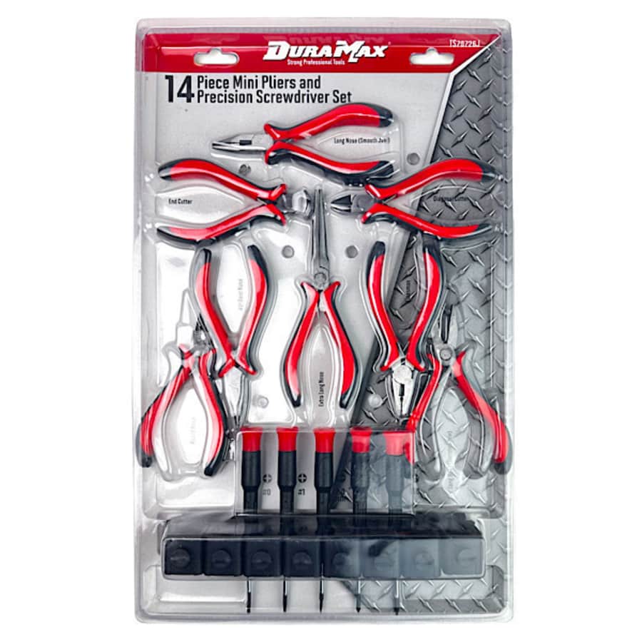 DuraMax Mini Pliers And Precision Screwdriver 14-Piece Set for $15