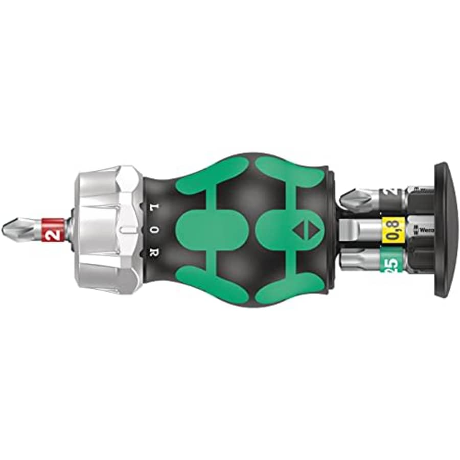 Wera Kraftform Kompakt Stubby Magazine RA 2, Stubby Ratchet Screwdriver with Bit Magazine, 6 Pieces for $41