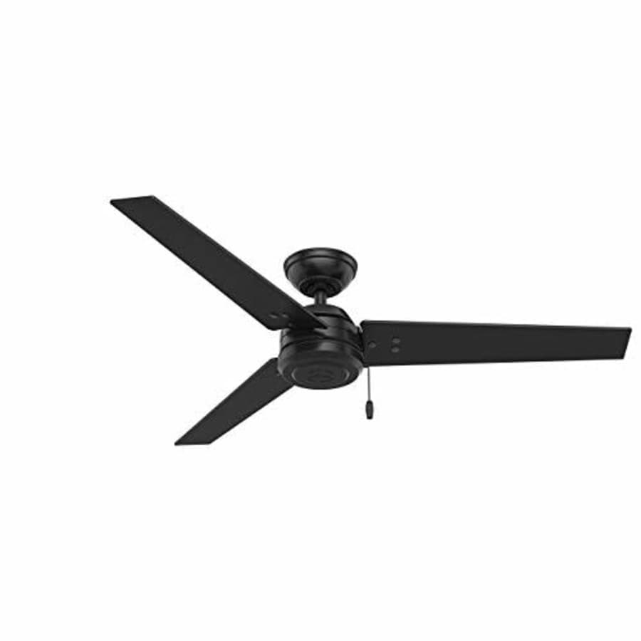 Hunter Fan Hunter 52 in. Outdoor Industrial Ceiling fan in Matte Black, 3-Blade (Renewed) for $87