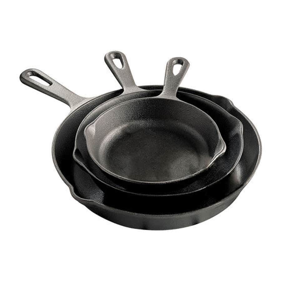 Cooks 3-Piece Cast Iron Fry Pan Set for $17 Cooks 3-Piece Cast Iron Fry Pan Set for $17