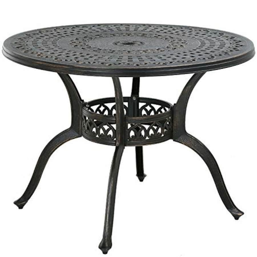 FDW Patio Table Patio Dining Table Outdoor Dining Table Wrought Iron Patio Furniture Patio Furniture for $150