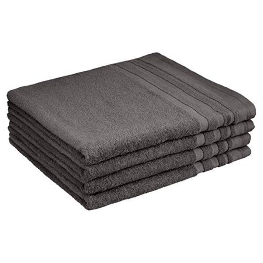AmazonBasics Cosmetic Friendly Bath Towel 4-Pack, Stony Slate for $29