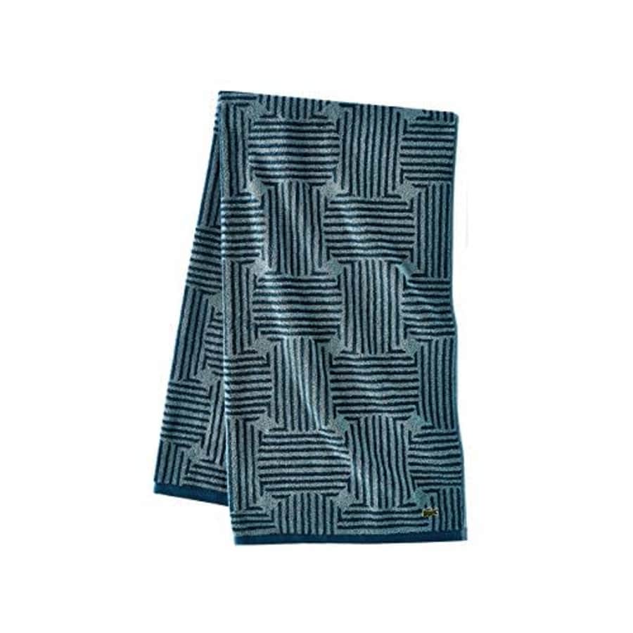 Lacoste Geo Compass Towels, 30x54, Dark Teal for $21