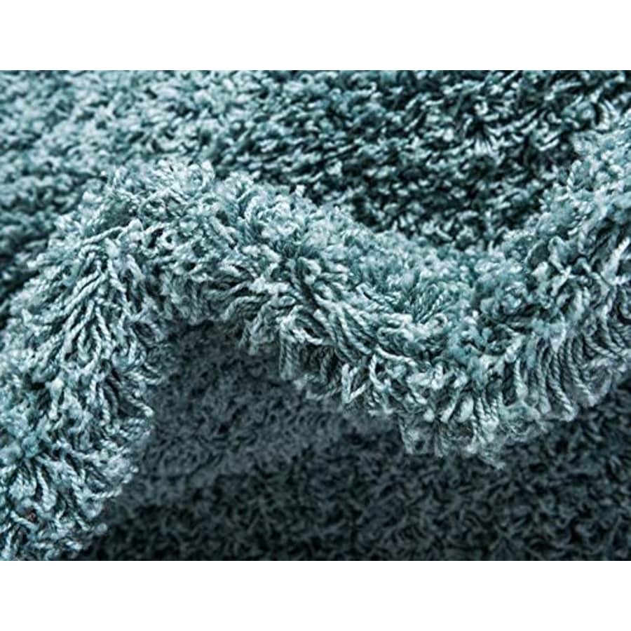 Unique Loom Solo Solid Shag Collection Modern Plush Light Slate Blue Round Rug (6' 0 x 6' 0) for $55