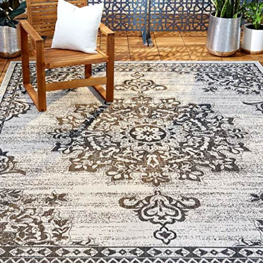 Home Dynamix Nicole Miller Patio Country Azalea Indoor/Outdoor Area Rug 5'2"x7'2", Traditional for $38