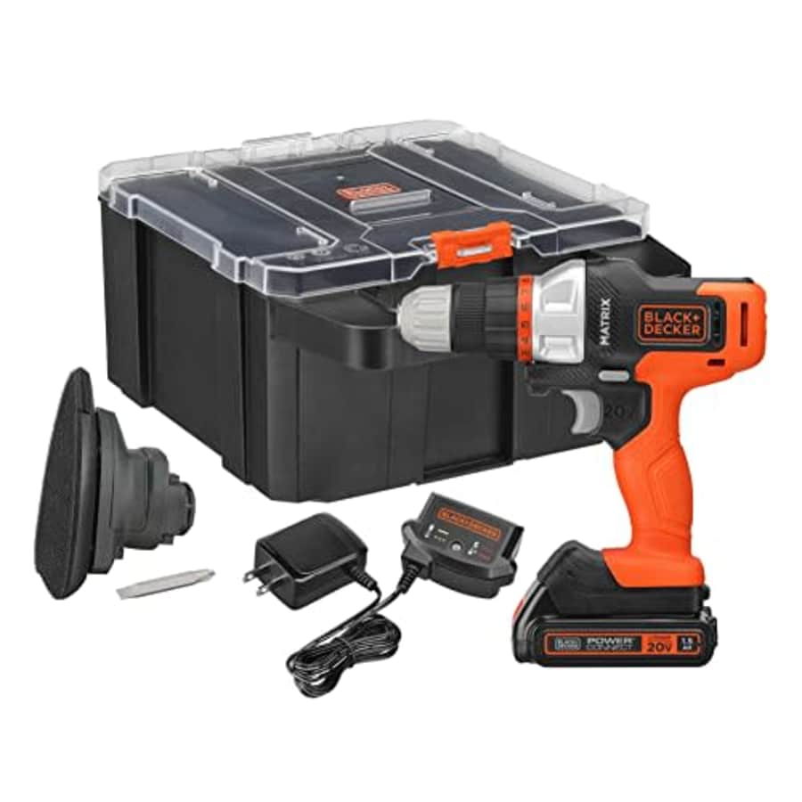 Black + Decker BLACK+DECKER MATRIX 20V MAX* Drill + Sander Combo Kit with Storage Case (BDCDMT1202KTSC1) for $86 Black + Decker BLACK+DECKER MATRIX 20V MAX* Drill + Sander Combo Kit with Storage Case (BDCDMT1202KTSC1) for $86