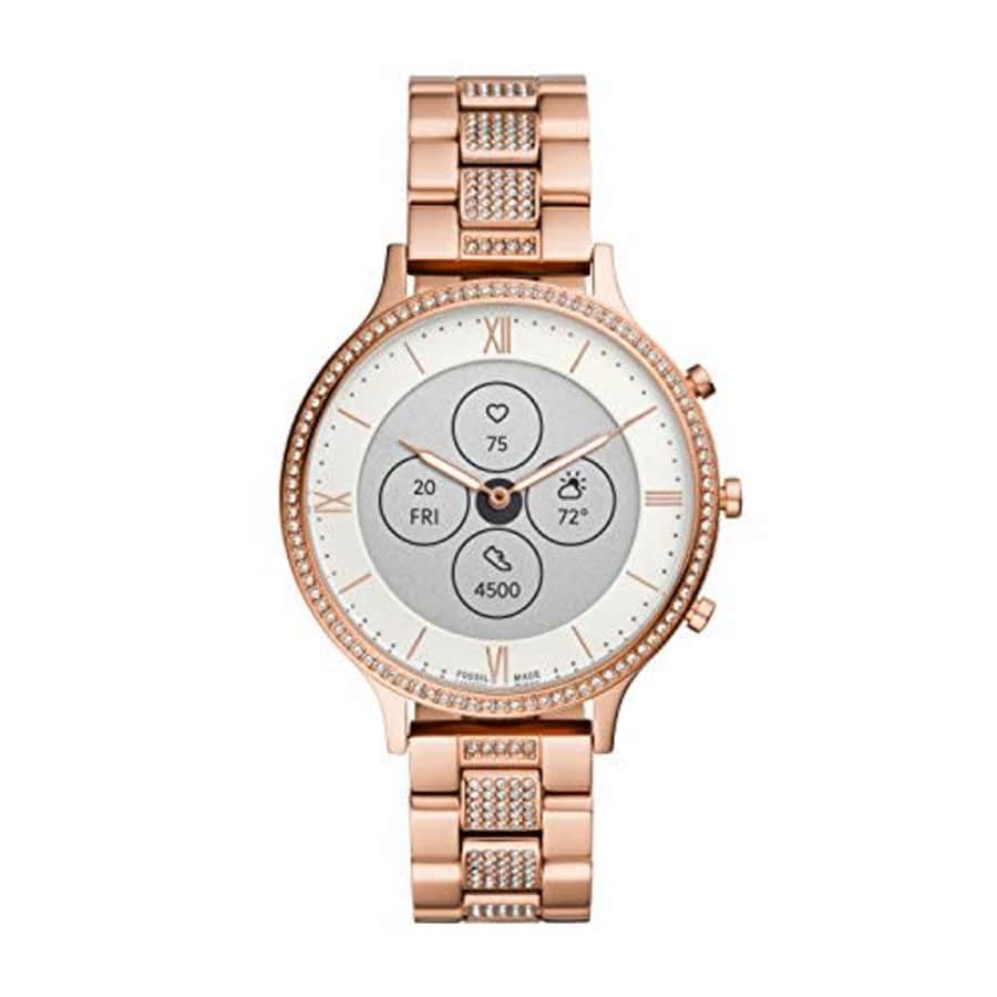 Fossil Women's Charter HR Heart Rate Stainless Steel Hybrid Smartwatch, Color: Rose Gold (FTW7012) for $143