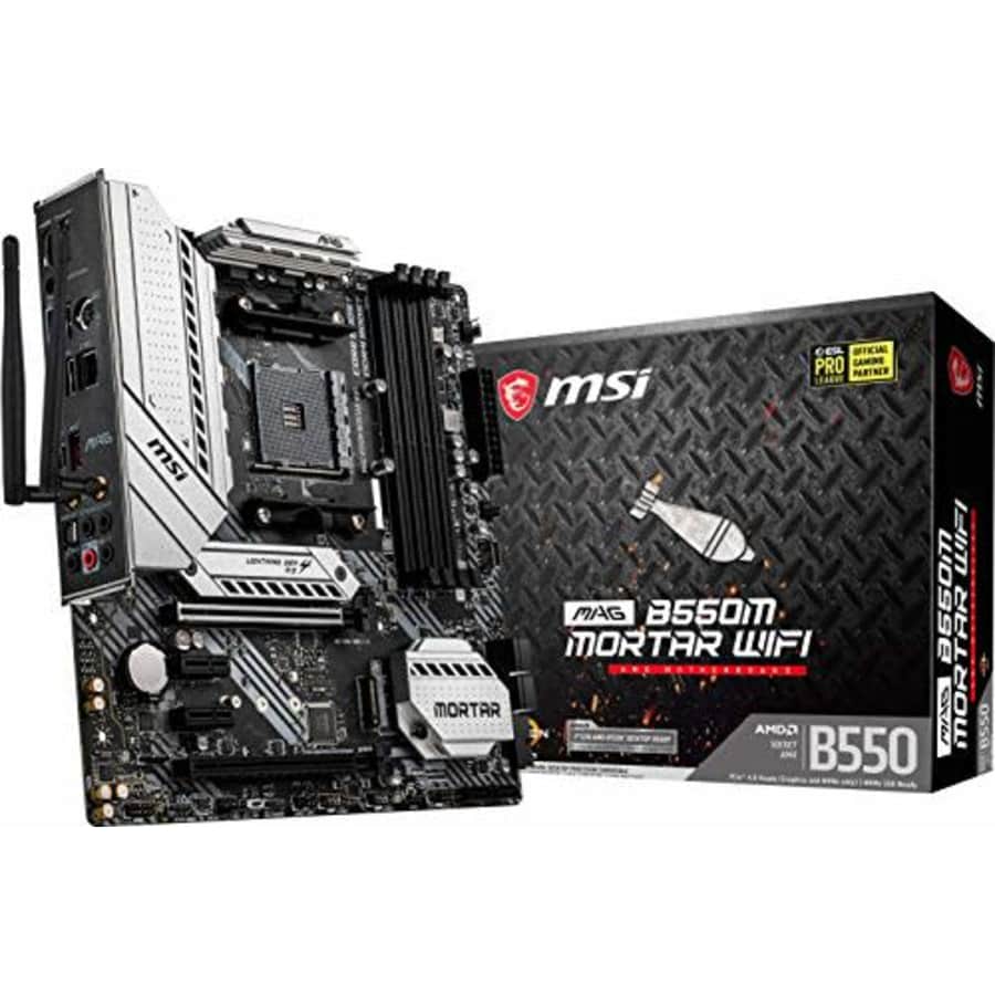 MSI MAG B550M Mortar WiFi Gaming Motherboard (AMD AM4, DDR4, PCIe 4.0, SATA 6Gb/s, M.2, USB 3.2 Gen for $290 MSI MAG B550M Mortar WiFi Gaming Motherboard (AMD AM4, DDR4, PCIe 4.0, SATA 6Gb/s, M.2, USB 3.2 Gen for $290