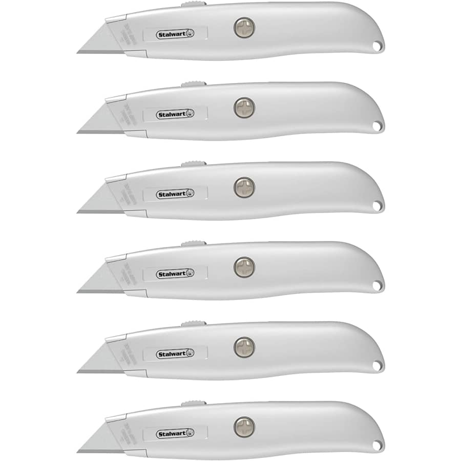 Stalwart Retractable Blade Utility Knife 6-Pack for $7