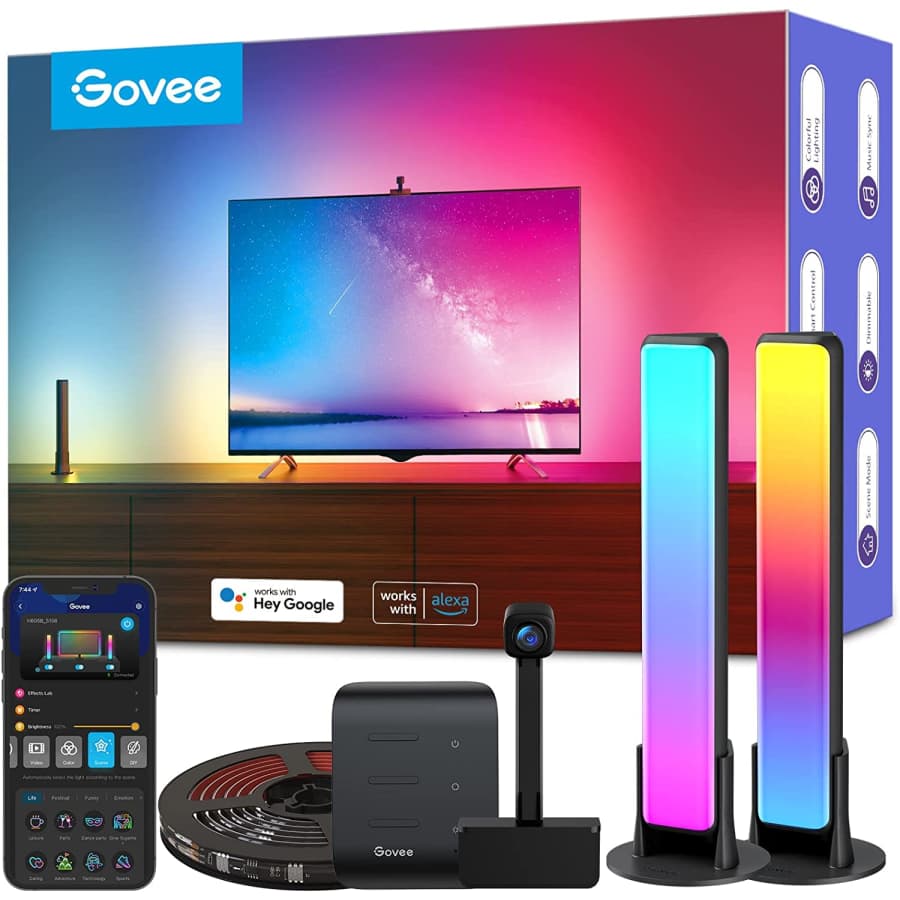 Govee DreamView T1 Pro Smart RGBIC LED TV Strip Lights & Light Bars w/ Camera for $90 Govee DreamView T1 Pro Smart RGBIC LED TV Strip Lights & Light Bars w/ Camera for $90