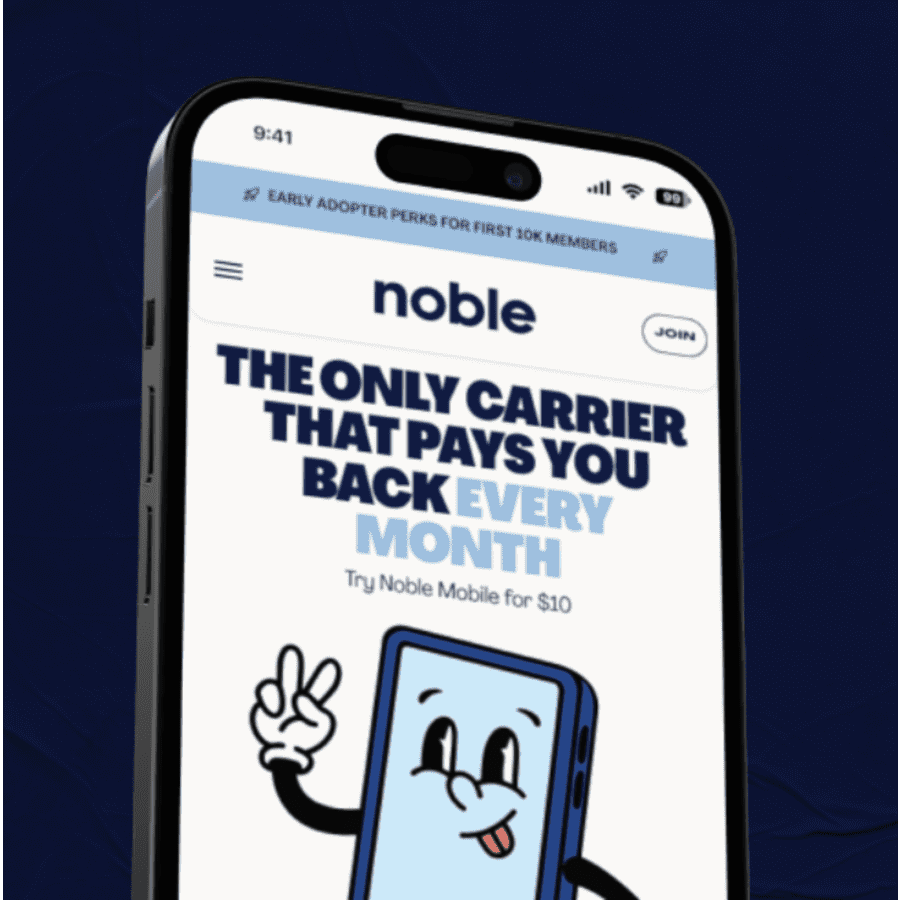 Noble Mobile Unlimited Talk, Text, & Data Plan: $10 for first month